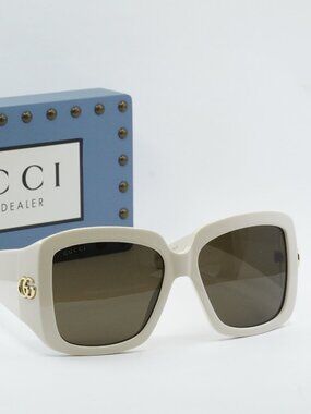 Gucci GG1402S 004 Square Women Sunglasses - Ivory / Brown